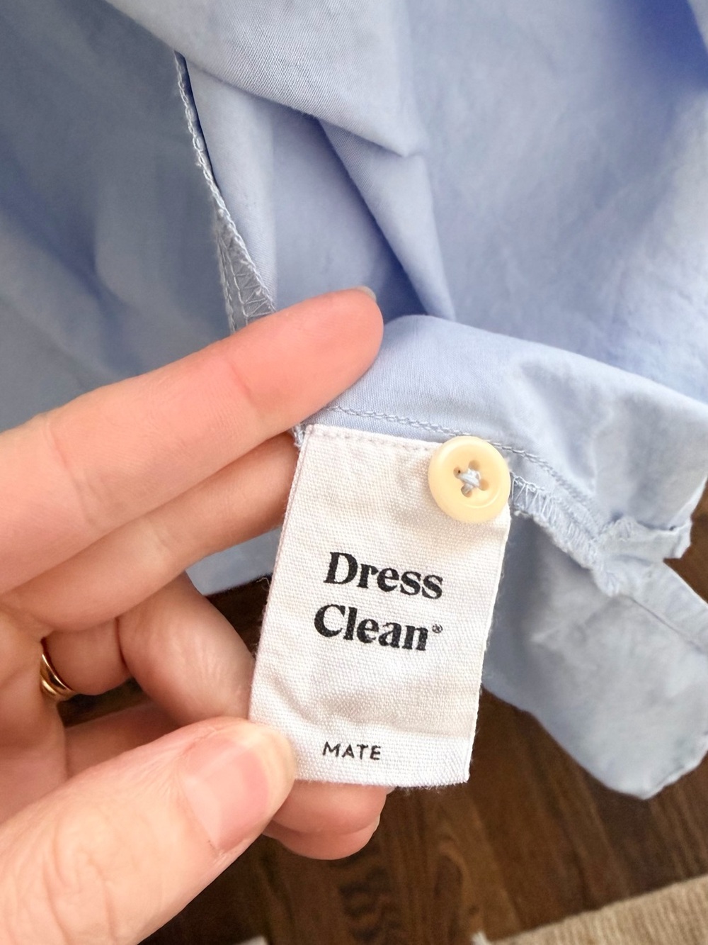 Mate The Label Organic Poplin Long Sleeve Button Down Light Blue - Picture 5 of 6